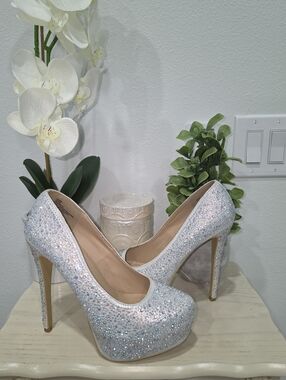 Cinderella Silver Rhinestone Slip-On Women's Shoe